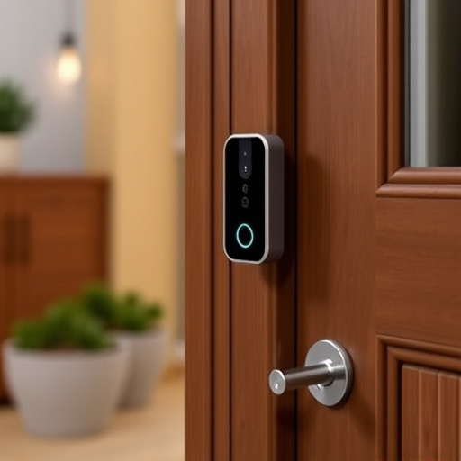 compact wireless doorbell at urban entry