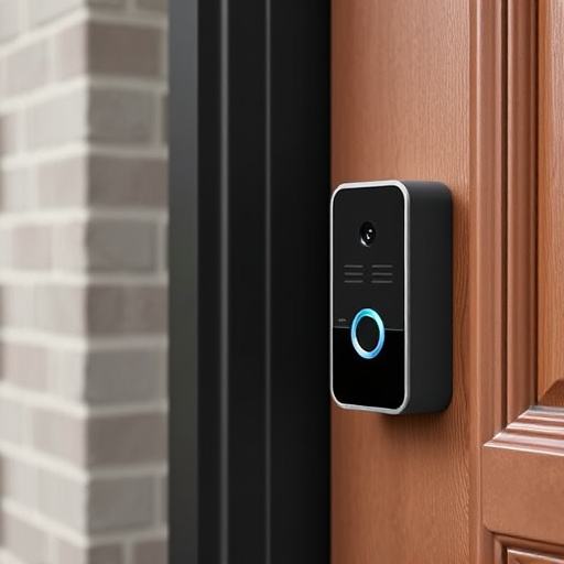 compact wireless doorbell at urban entry