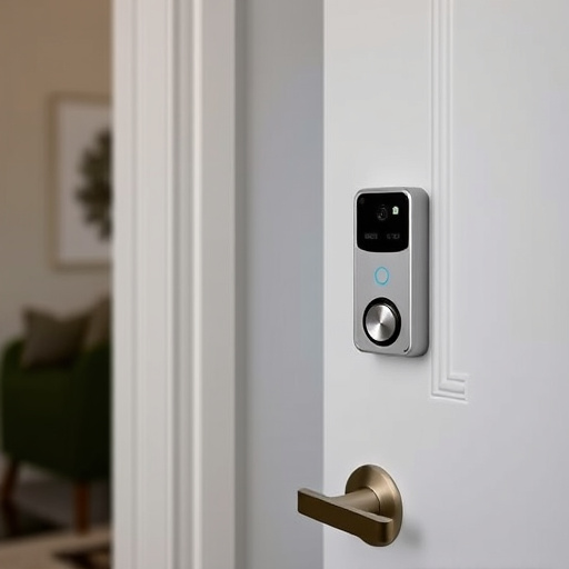 compact wireless doorbell at urban entry