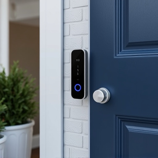 compact wireless doorbell at urban entry