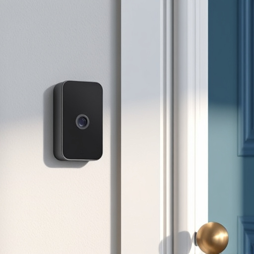 compact wireless doorbell at urban entry