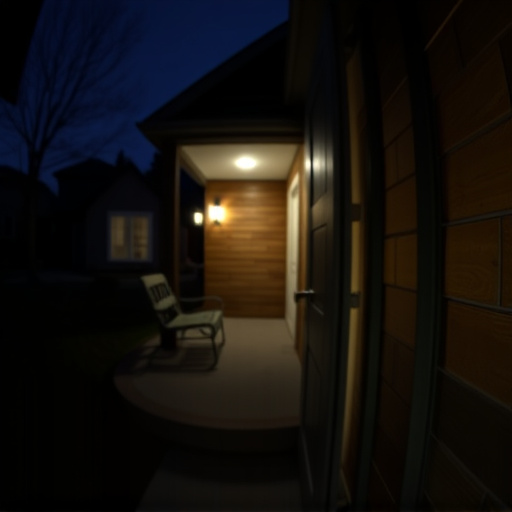 doorbell camera recording visitor at night