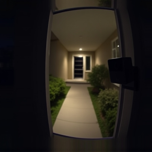 doorbell camera recording visitor at night