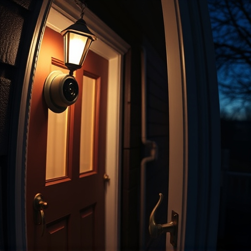 doorbell camera recording visitor at night