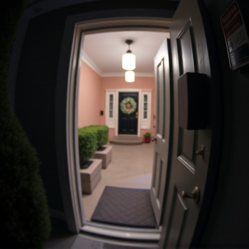 doorbell camera recording visitor at night