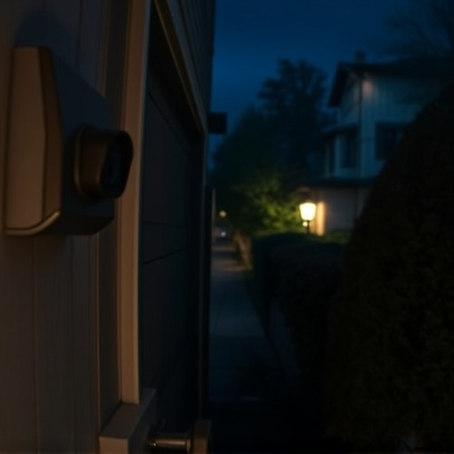 doorbell camera recording visitor at night