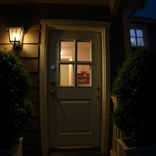 doorbell camera recording visitor at night