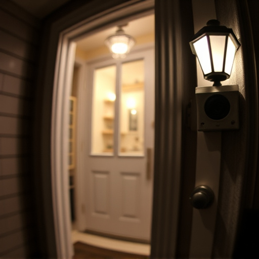 doorbell camera recording visitor at night
