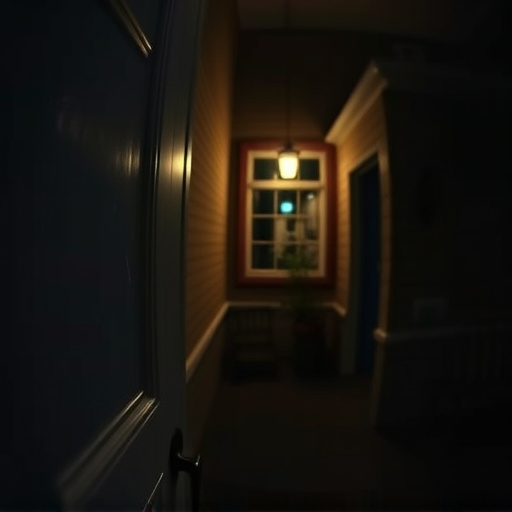 doorbell camera recording visitor at night