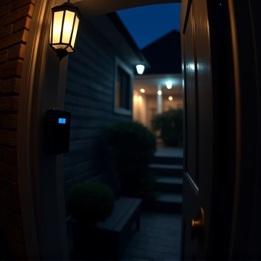 doorbell camera recording visitor at night
