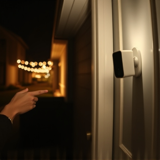 doorbell camera recording visitor at night