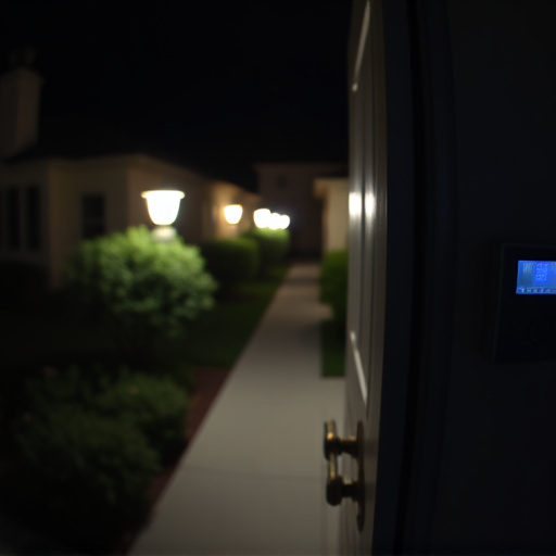 doorbell camera recording visitor at night