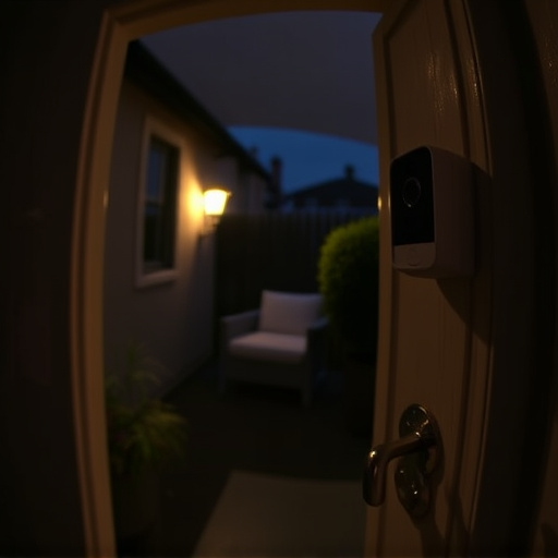 doorbell camera recording visitor at night