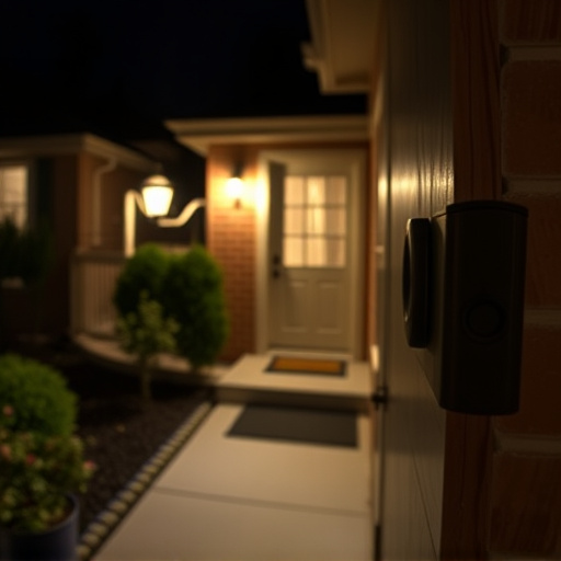doorbell camera recording visitor at night