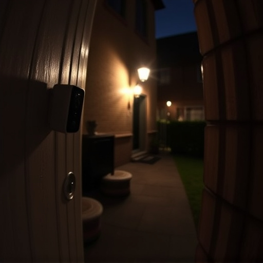 doorbell camera recording visitor at night