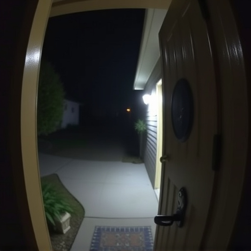 doorbell camera recording visitor at night