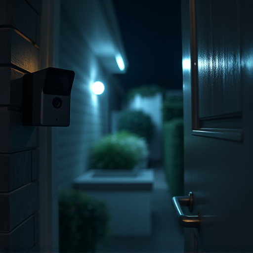 doorbell camera recording visitor at night