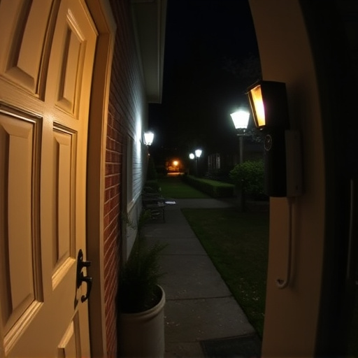 doorbell camera recording visitor at night