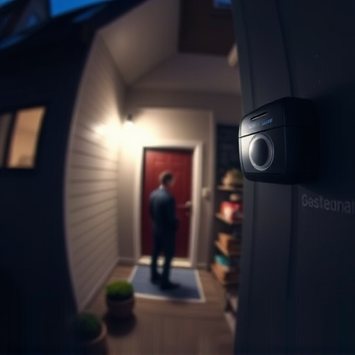 doorbell camera recording visitor at night