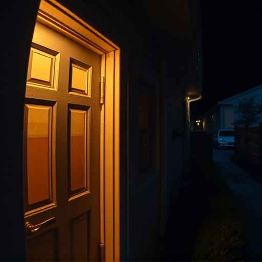 doorbell camera recording visitor at night