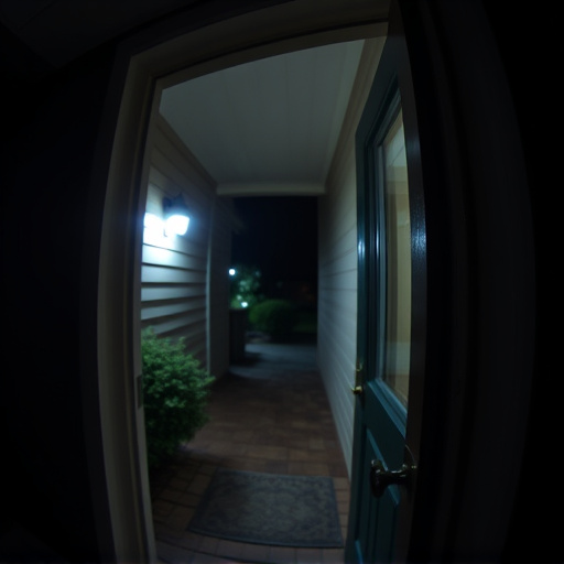 doorbell camera recording visitor at night