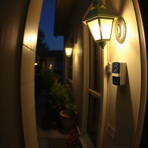 doorbell camera recording visitor at night