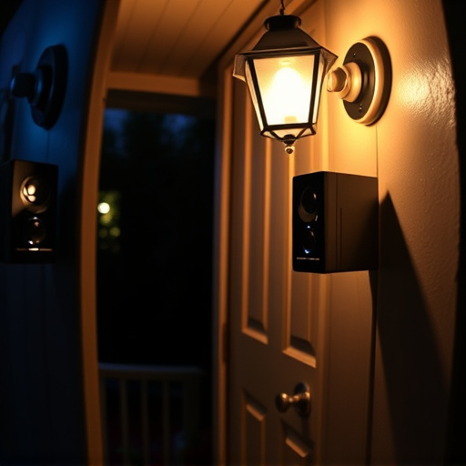 doorbell camera recording visitor at night