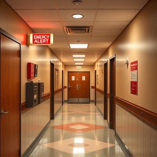 emergency alert system inside hallway