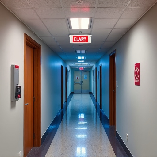 emergency alert system inside hallway