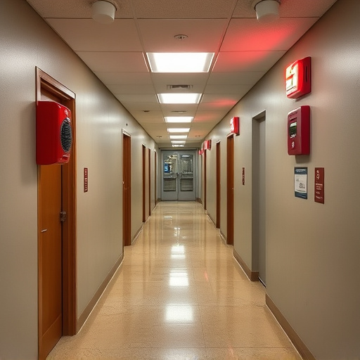 emergency alert system inside hallway