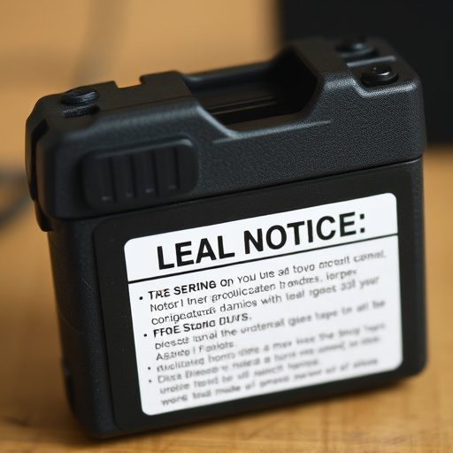 legal notice on taser product packaging