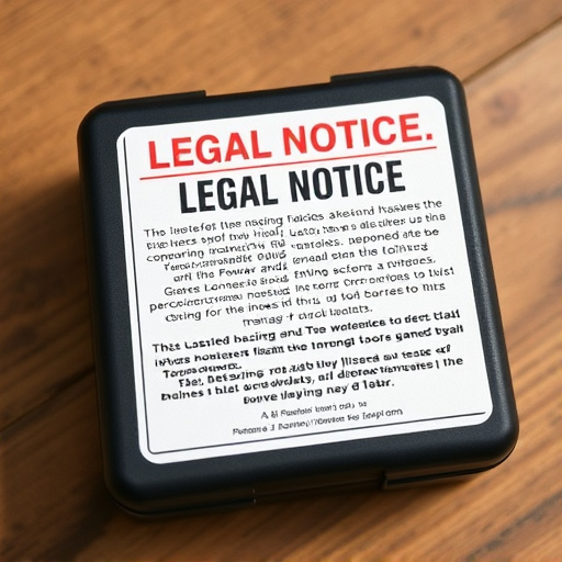 legal notice on taser product packaging