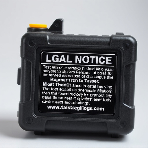 legal notice on taser product packaging