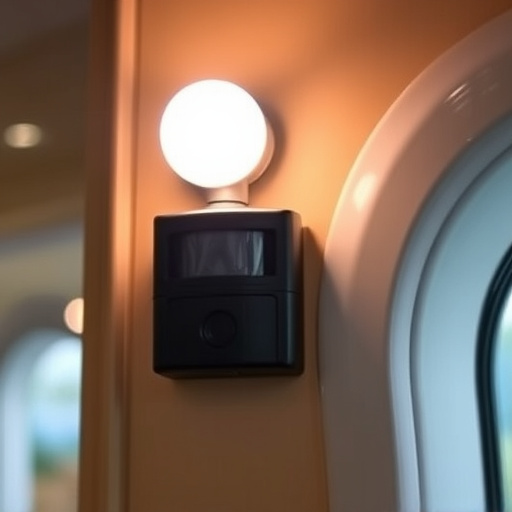 motion sensor light mounted in travel lodge