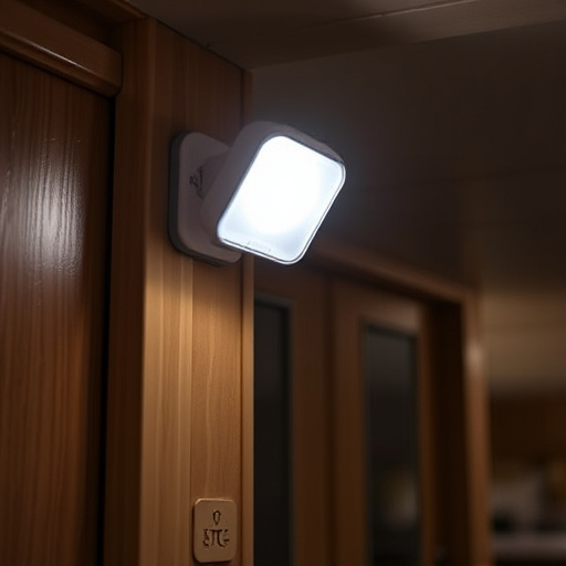 motion sensor light mounted in travel lodge