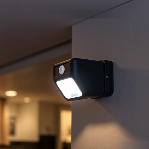 motion sensor light mounted in travel lodge