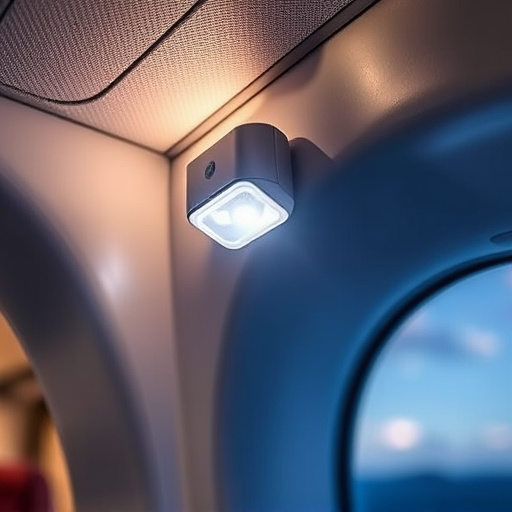 motion sensor light mounted in travel lodge