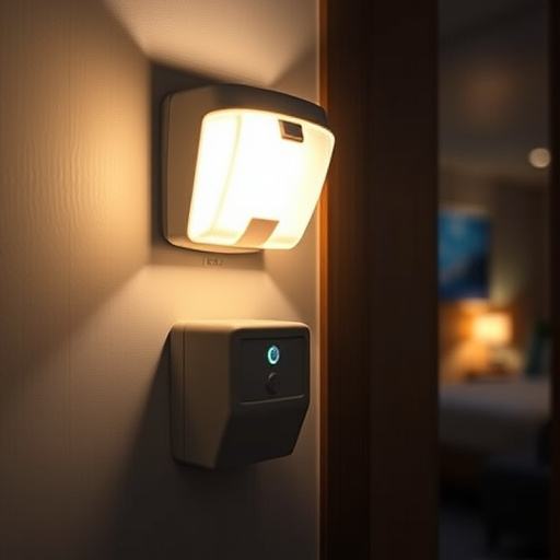 motion sensor light mounted in travel lodge
