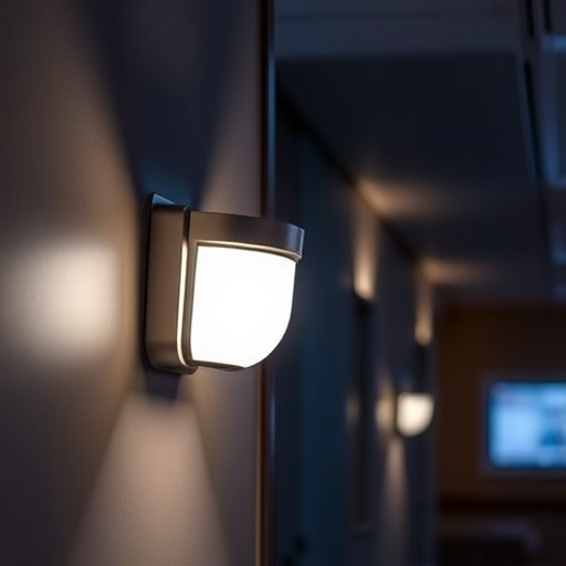 motion sensor light mounted in travel lodge