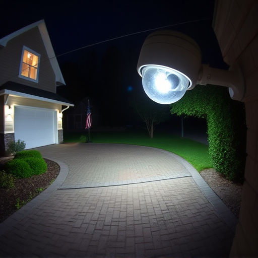 night vision security camera watching driveway