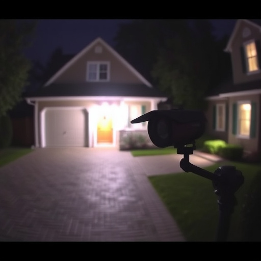 night vision security camera watching driveway