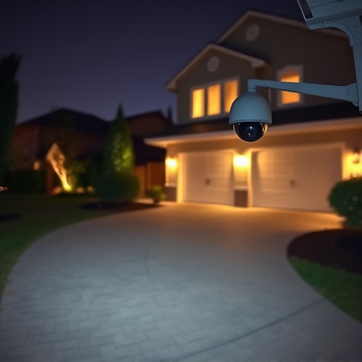 night vision security camera watching driveway