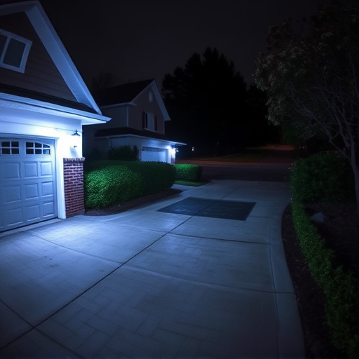 night vision security camera watching driveway