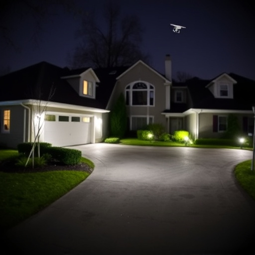 night vision security camera watching driveway