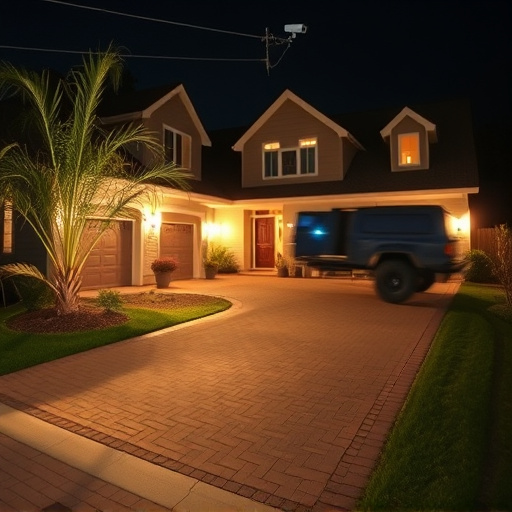 night vision security camera watching driveway