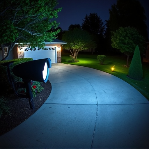 night vision security camera watching driveway