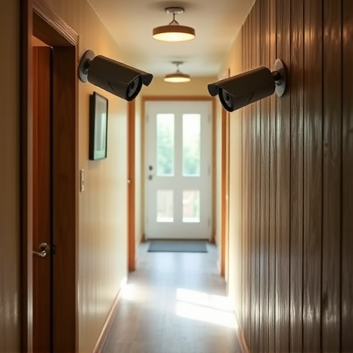security camera in budget guesthouse hallway