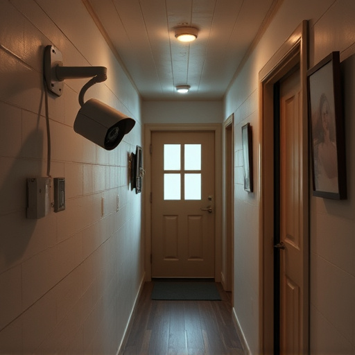 security camera in budget guesthouse hallway