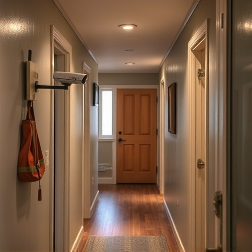 security camera in budget guesthouse hallway