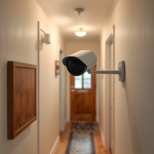 security camera in budget guesthouse hallway